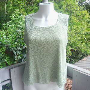 Vintage 90s Floral Lace Cottage Tank Top
